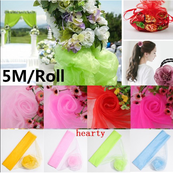 50cm 5m Sheer Crystal Organza Tulle Roll Fabric Draping Wedding