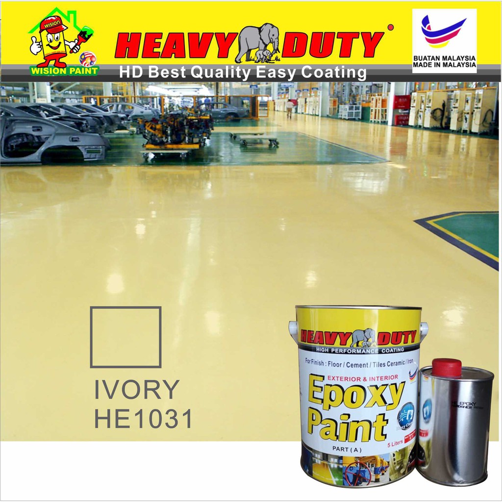 IVORY ( HE1031 ) Epoxy Paint ( Heavy Duty Coating Brand ) Floor Coating