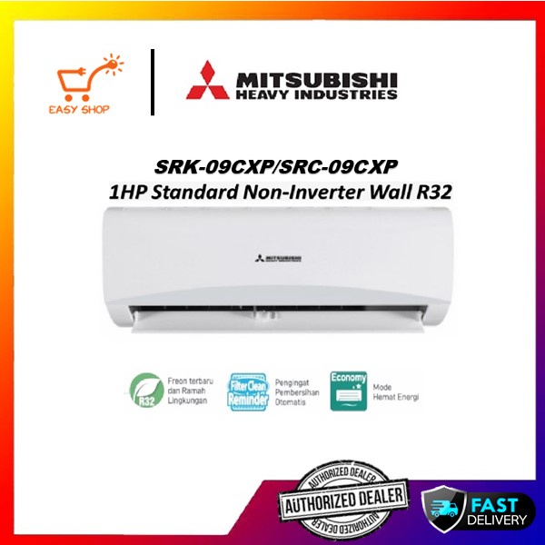 Mitsubishi 1.0hp R32 Non Inverter Aircond SRK09CXP & SRC09CXP Mitsubishi Heavy Industries R32 1hp Non Inverter Aircond