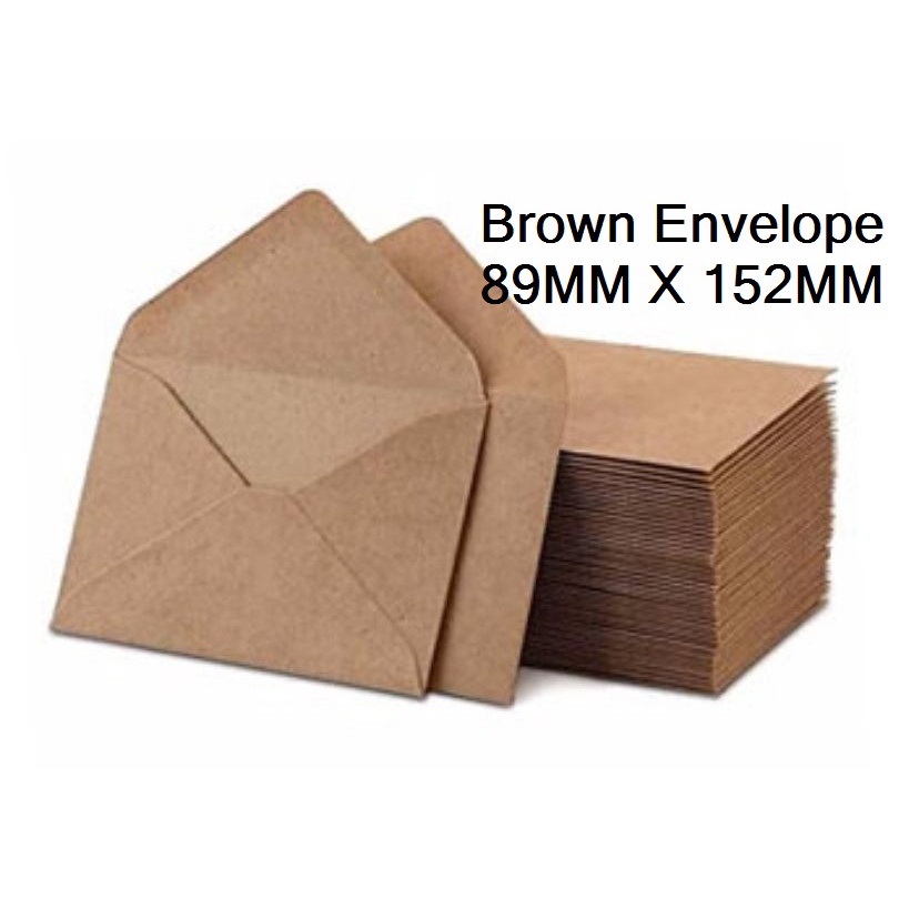 3.5'' x 6'' Brown Envelope 89mm X 152mm Sampul Surat Coklat 20 Sheets