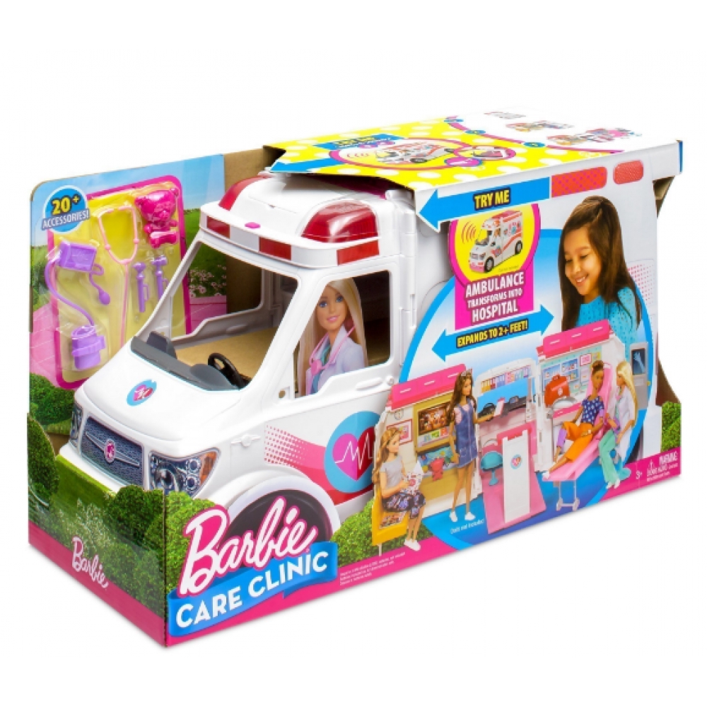 barbie care clinic ambulance and hospital playset