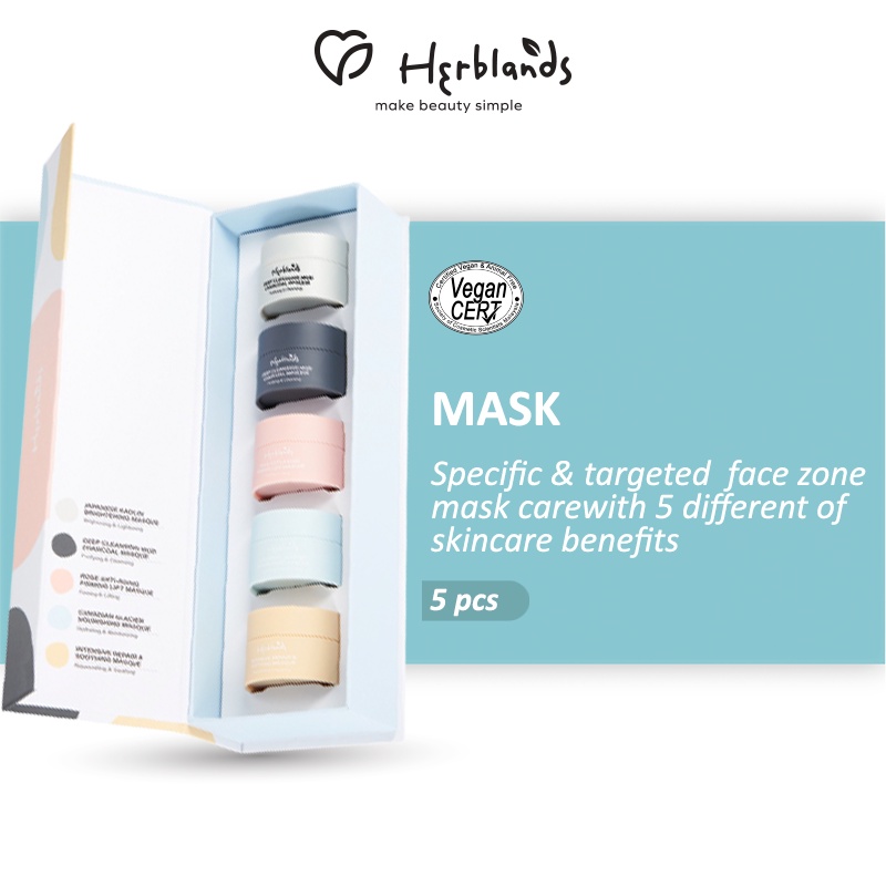 [Mask] Herblands Multi-Masking Clay Kit 15ml (Pack of 5)