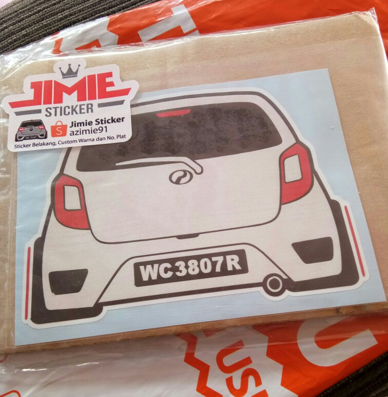 Sticker Kereta, Sticker Belakang Kereta Perodua Axia ...