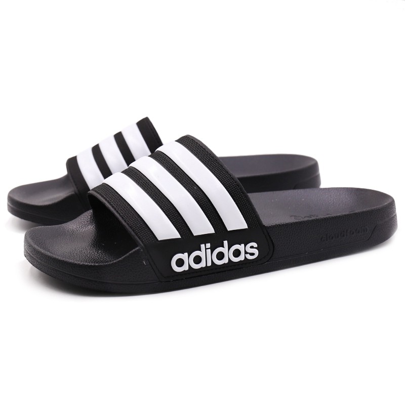 adidas men's black slippers