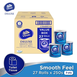 Image of Vinda Deluxe Smooth Feel Toilet Tissue 3 Ply (27 Rolls)