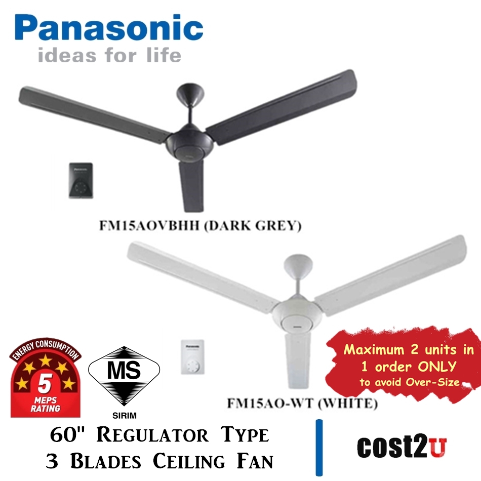 Panasonic 60 3 Blades Regulator Type Ceiling Fan F M15ao F M15aovbhh F M15a0 Siling Fan Kipas Siling é¢¨æ‰‡ é£Žæ‰‡ Shopee Malaysia