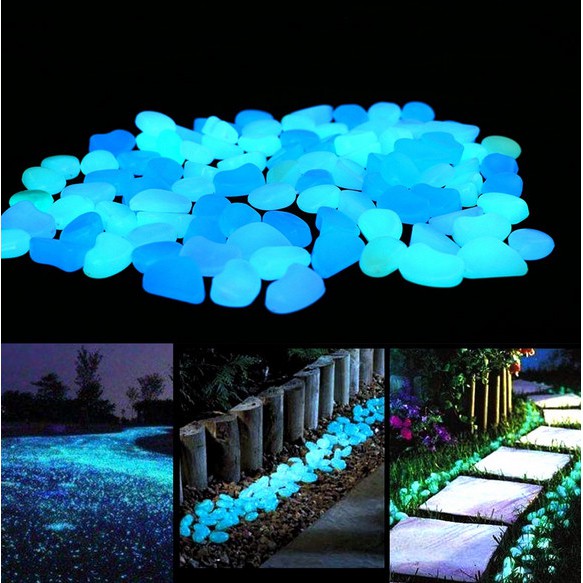 10Pcs Garden Luminous Glowing Stone Glow in the Dark Garden Glow Stones