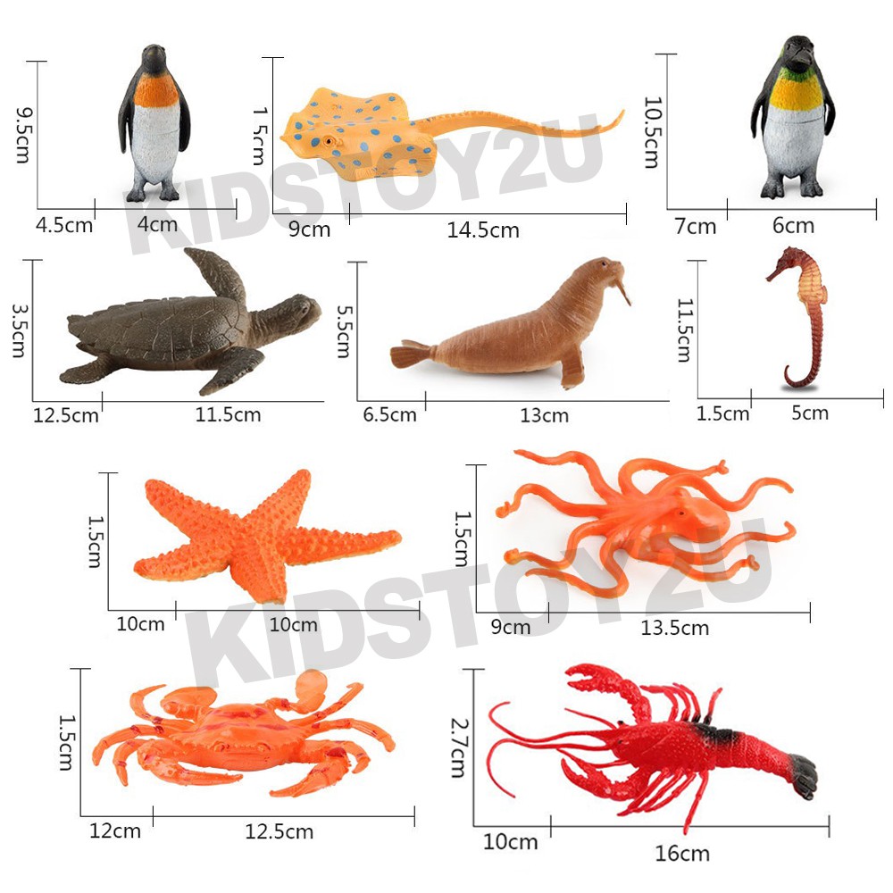 Sea Animal Toys Set Big Size Octopus Crab Lobster Penguin Starfish Walrus  Turtle Manta Ray Stingray Seahorse | Shopee Malaysia