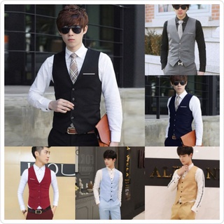 READY STOCK Male Brother Groom Vest Grey Black Navy Wine Red Plus Size M to 6XL Man Formal Wear
