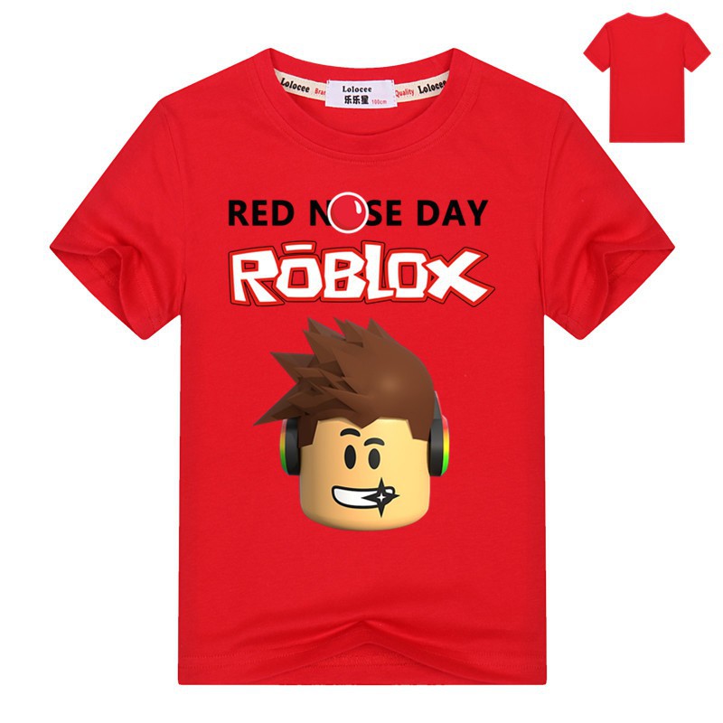 Roblox Red Nose Day Short Sleeve T Shirt For Kids Boys Summer Casual Costumes Shopee Malaysia - kids clothes roblox red nose day t shirt childrens day kids