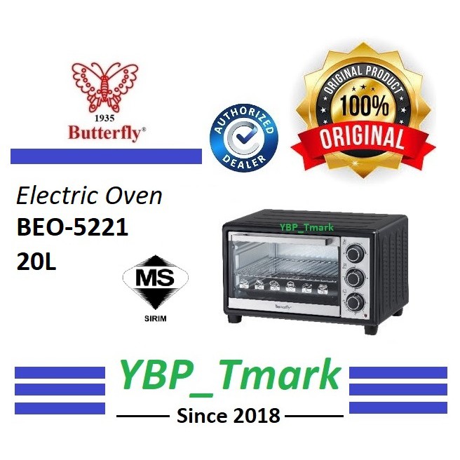 Butterfly Electric Oven BEO5221 (20L) YBP_Tmark Shopee Malaysia