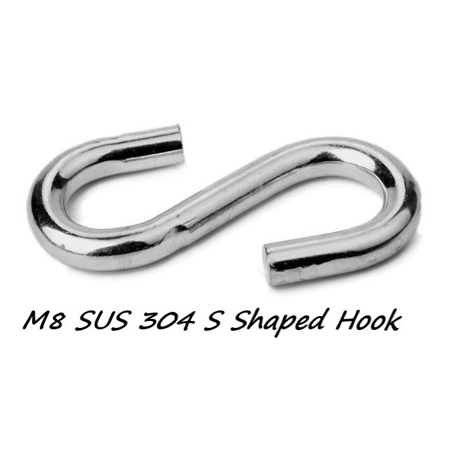 M8 SUS 304 S Shaped Hook / S Shackle Stainless Steel / S Hook Shopee