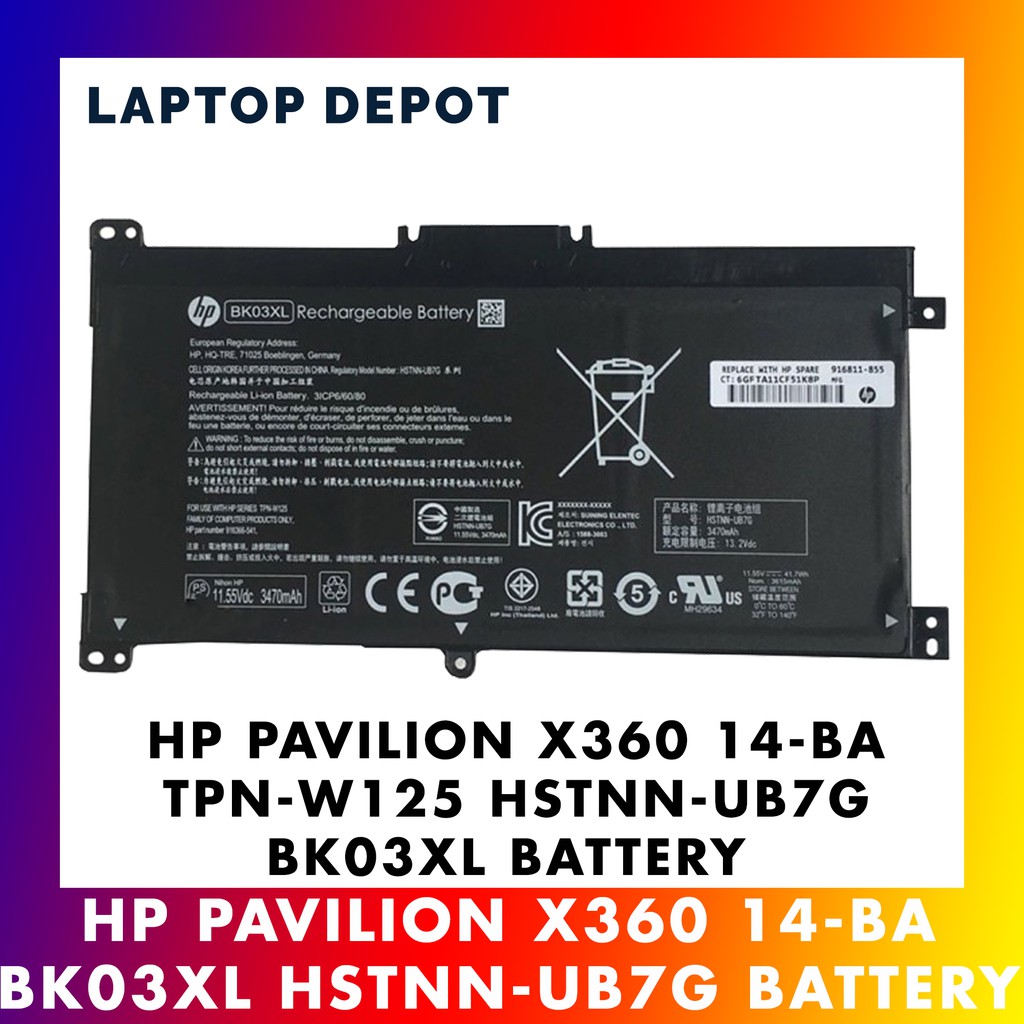 HP Pavilion x360 14BA Series HSTNNUB7G BK03XL Original Replacement