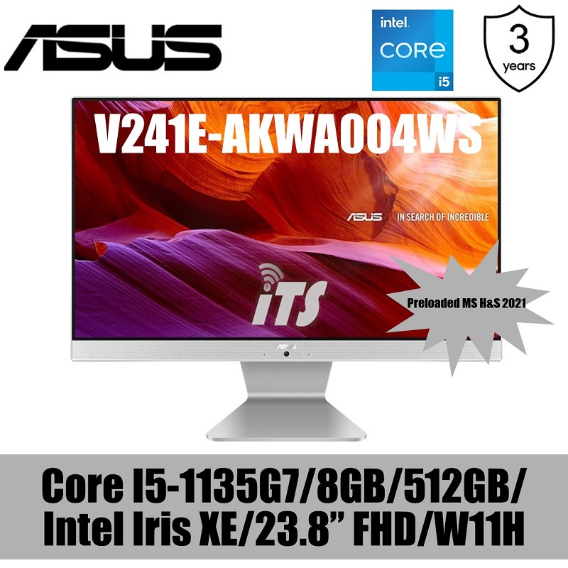 Asus VIVO V241EAKWA004WS AllInOne PC (i51135G7/8GB/512GB/23.8" FHD