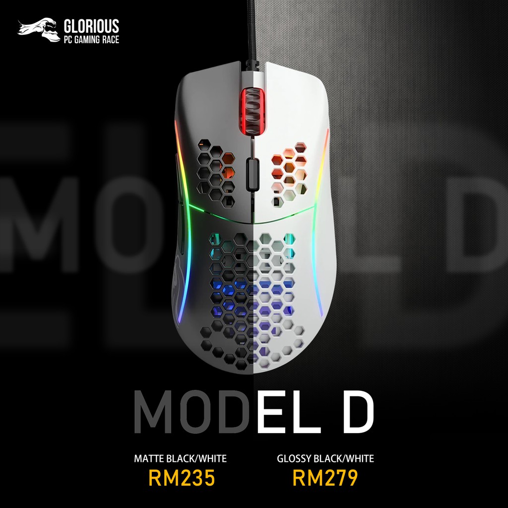 GLORIOUS MODEL D GLOSSY BLACK/WHITE (OFFER!) | Shopee Malaysia