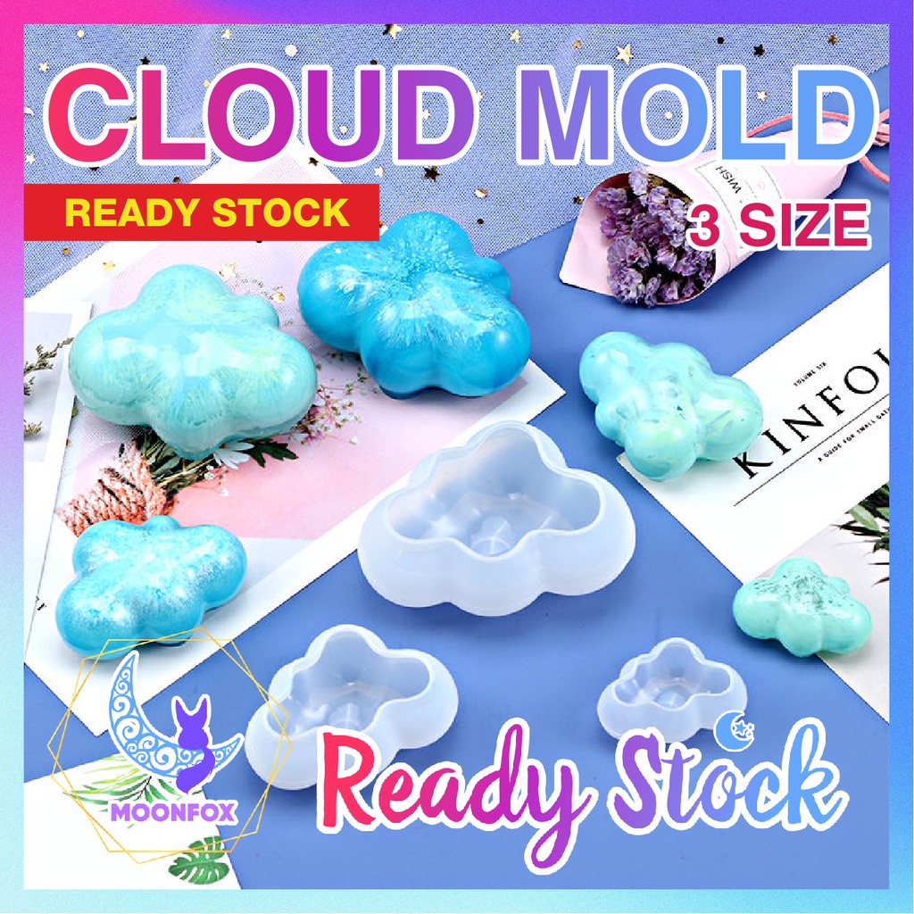 3D Cloud Resin Silicone Molds (Flatback) for DIY jelly agak-agak Craft Project