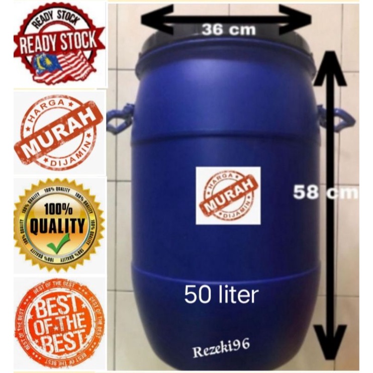 50 Liter Tong Drum Tong Plastik Tong Biru Tong Kosong Tong Terpakai Shopee Malaysia 1283