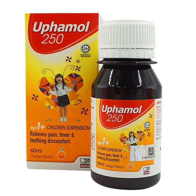 Ubat Demam Sirap Uphamol 250mg Children Suspension Orange Flavour 60ml Shopee Malaysia