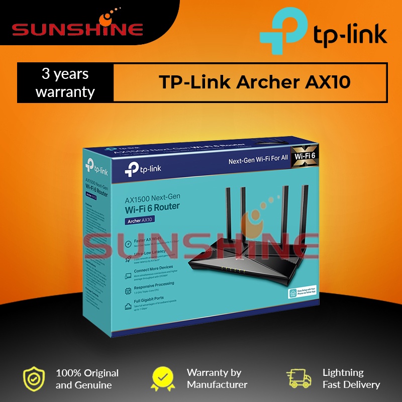 TP-Link WiFi6 AX1500 / AX1800 Archer AX10 AX12 / AX20 / AX23 Gigabit Wireless Router For UniFi/Maxis/Time Fiber