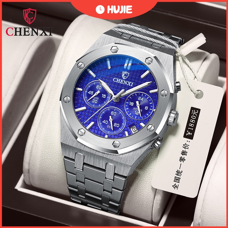 [Ready Stock & Fast Delivery] Original Jam Tangan Lelaki Men's Multifunctional Watch Business Casual Watch Sports Waterproof Watch Calendar Chronograph Stainless Steel Strap Automatic Quartz Watch