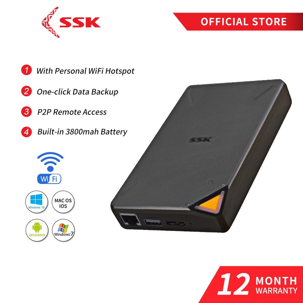 SSK NAS Network Attached Storage Personal cloud Smart Storage Auto-Backup Wireless Remote Access