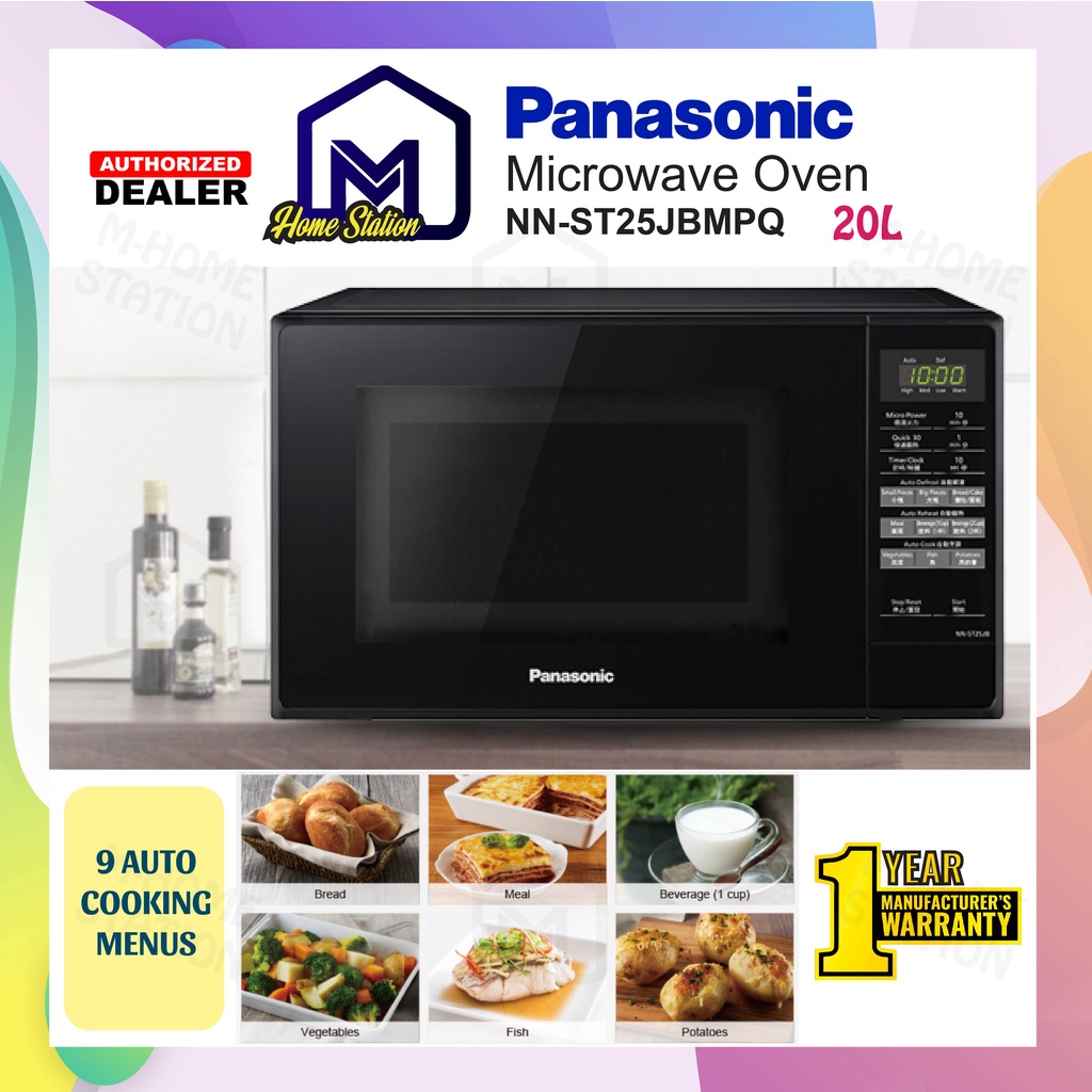 Panasonic Microwave Oven 20L NN-ST25JB [ NN-ST25JBMPQ ] or 25L with 10 Auto Menus NN-ST34NB NN-ST34NBMPQ NN-ST34HBMPQ