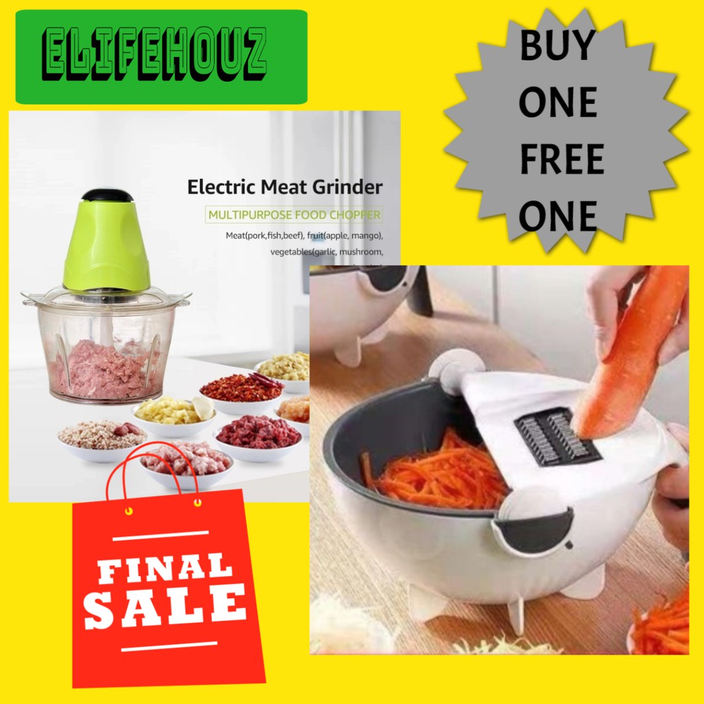 ELECTRIC MEAT & VEGETABLE GRINDER(MESIN PENGISAR MAKANAN)FOOD CHOPPER KICTHEN TOOL VEGETABLE CUTTER