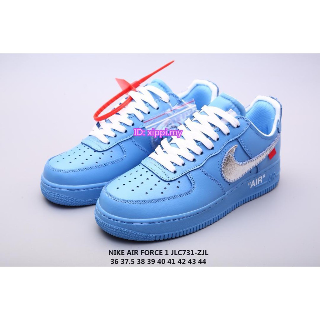 baby blue off white air force 1