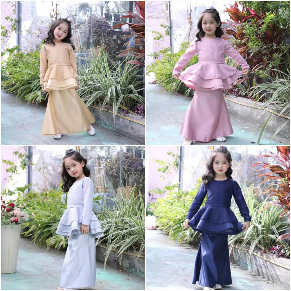  Baju  Kurung  Peplum Moden Raya Lace Budak  Perempuan  Malay 