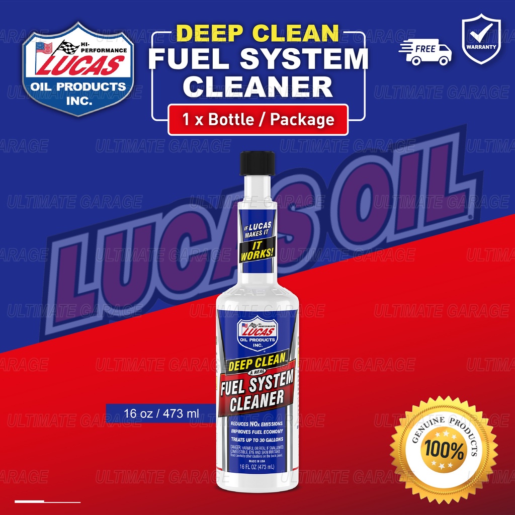 LUCAS Oil USA Petrol Deep Clean Fuel System Cleaner 473ML Remove Carbon
