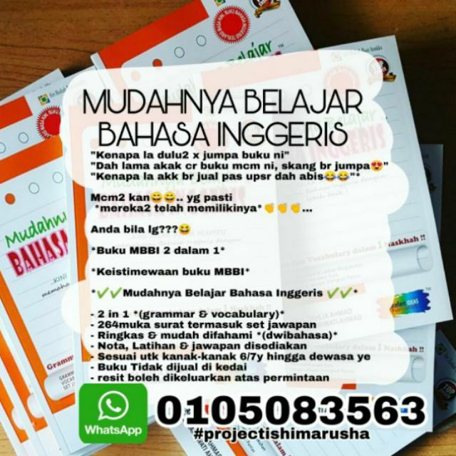 Percuma Postage Buku Mudahnya Belajar Bahasa Inggeris Buku Viral Shopee Malaysia