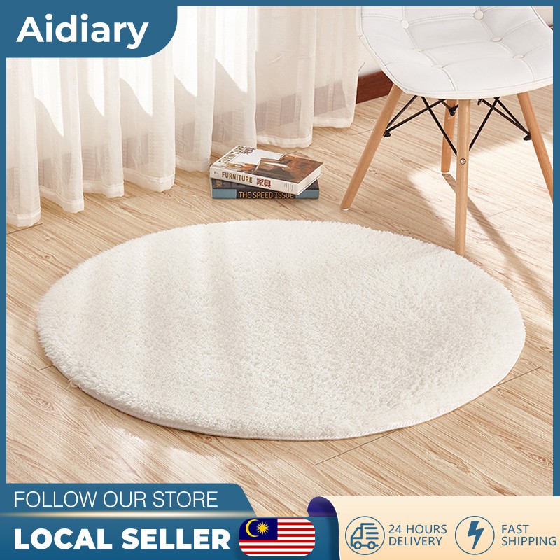 100cm Karpet Bulu Round Carpet Children's Tent Mat Kids Bedroom Soft