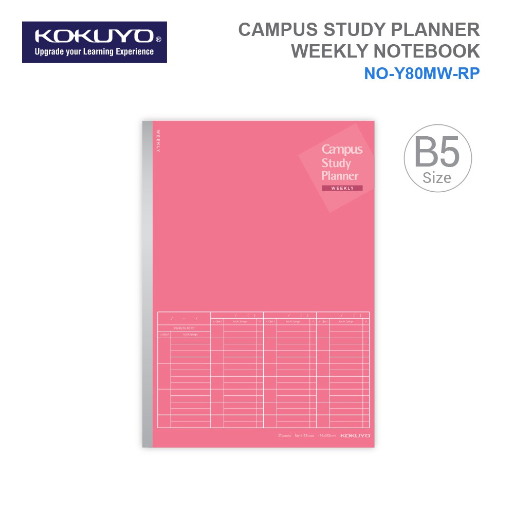KOKUYO NOY80MW Campus Study Planner Notebook B5 Weekly Shopee Malaysia