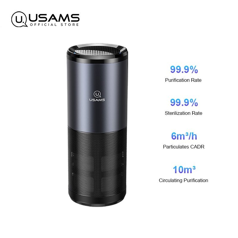 USAMS Portable UVC Air Purifier With HEPA Filter Up to 99.9% Purification & Sterilization Rate