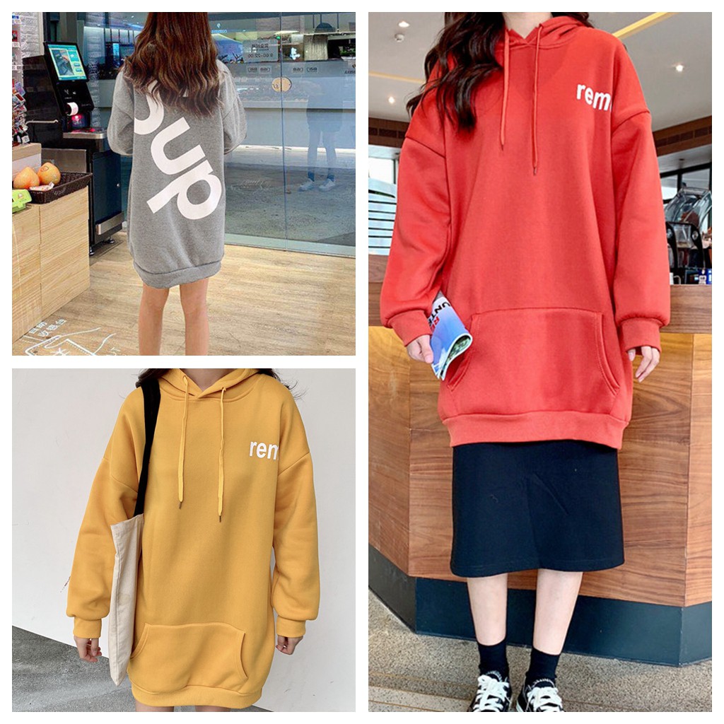 korean long hoodie