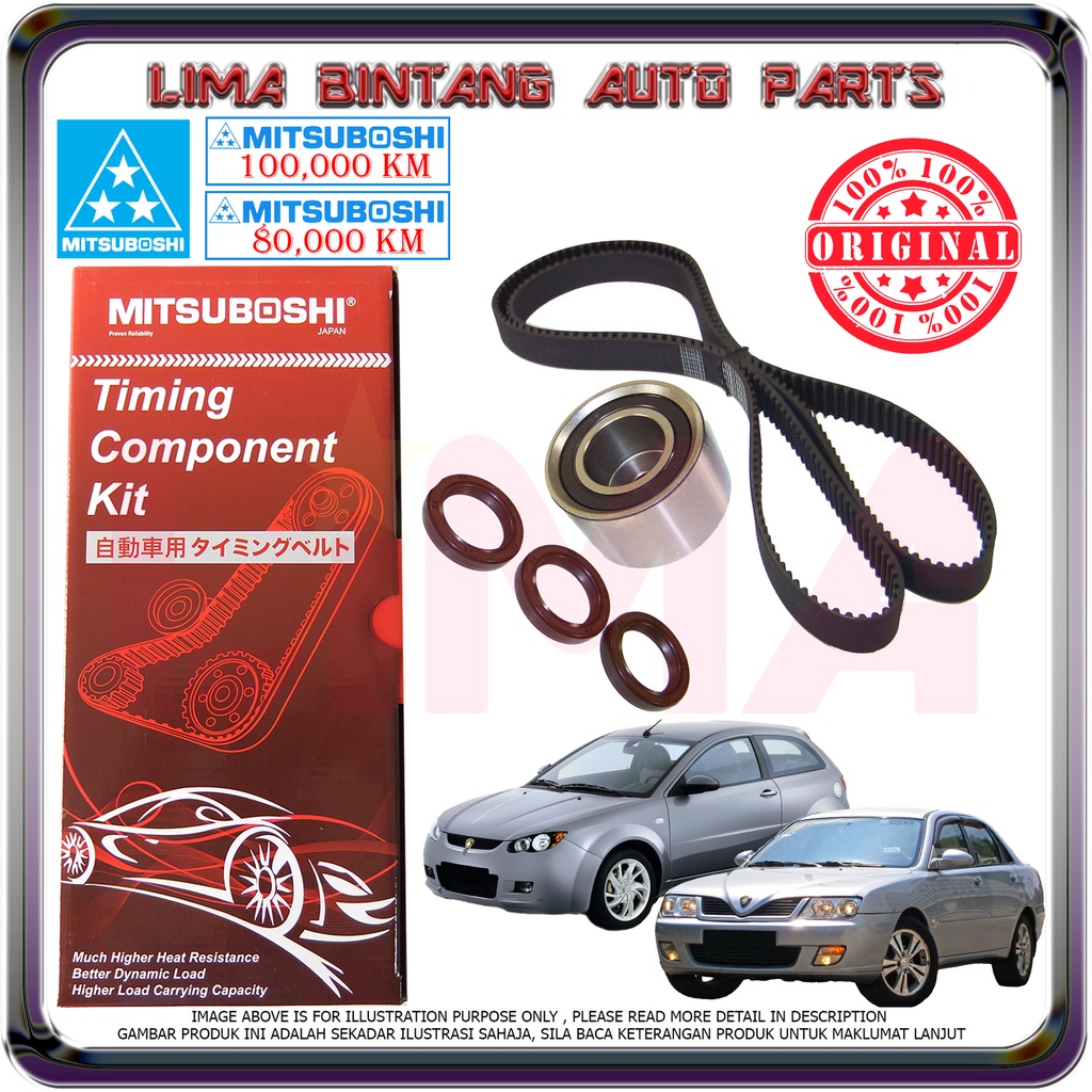 Proton Waja , Satria Neo Timing Belt Kit Set Mitsuboshi *Original* ( 4G18 , S4PH , S4PE , CAMPRO