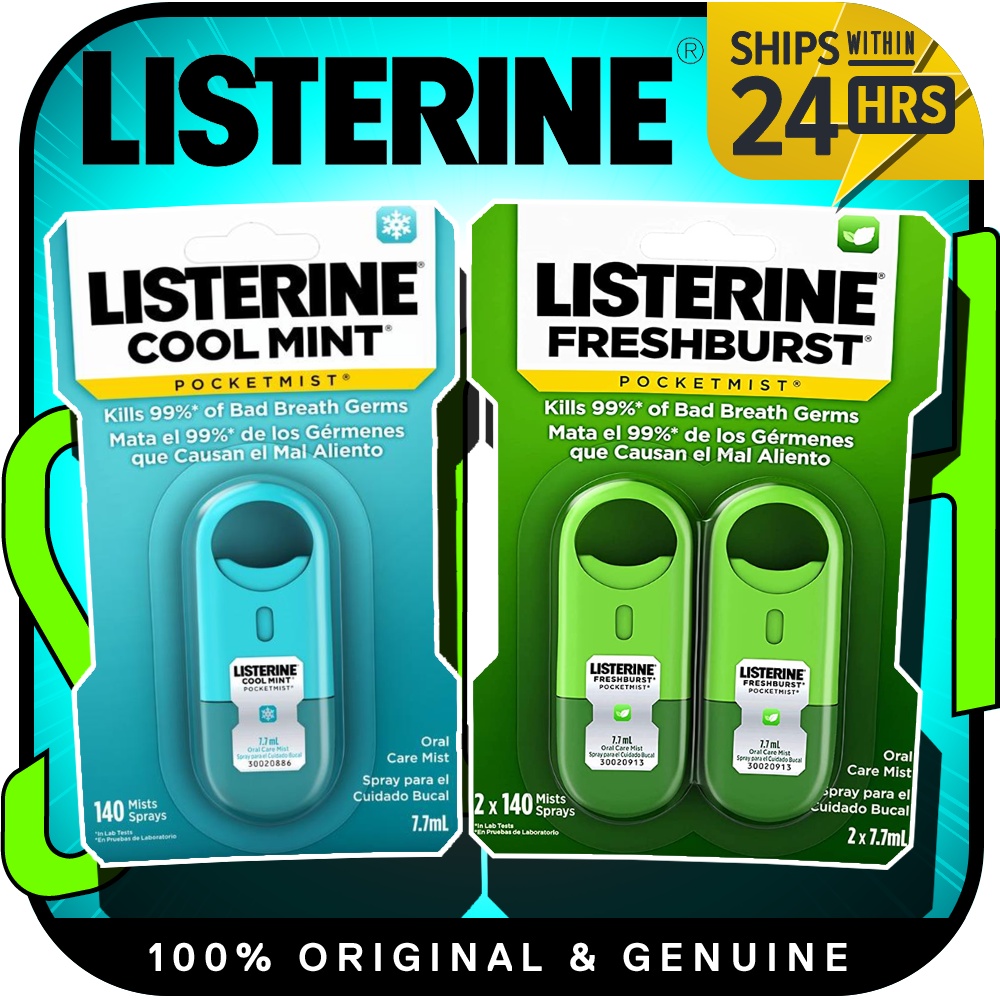 Listerine Pocketmist Cool Mint / Freshburst Oral Care Mist to Get Rid Of Bad Breath Shopee