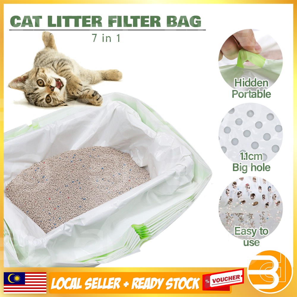 BDC 7PCS Cat Litter Filter Bag Portable Hygienic Drawstring Cleaning
