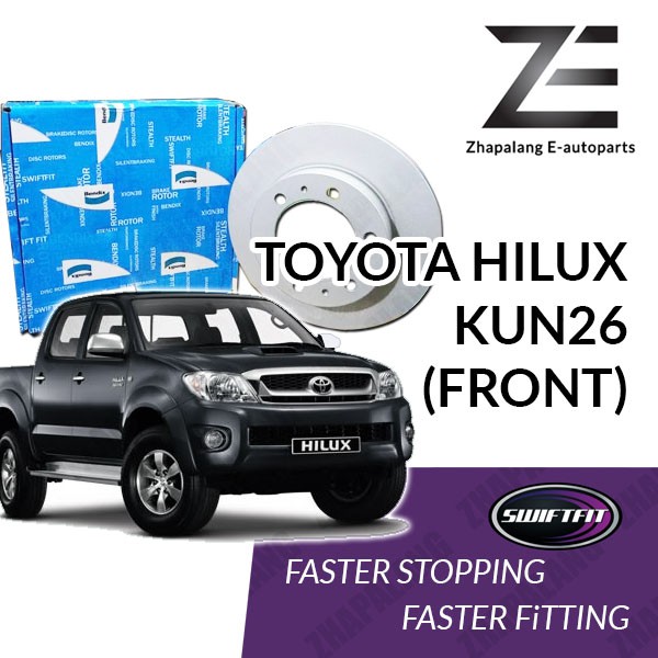 [1 Pcs] Toyota Hilux Vigo 4WD KUN26 GUN125 BR2716 Fortuner 2009-ON BR2716 / 43512-0K090 Bendix Swiftfit Disc Brake Rotor