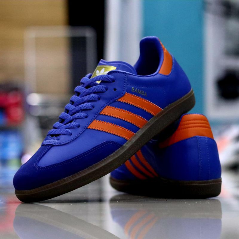 Adidas SAMBA OG COLOR BLUE ORANGE Shopee Malaysia