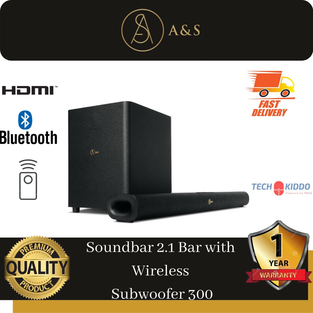 a&s 2.1 bar with wireless subwoofer 300