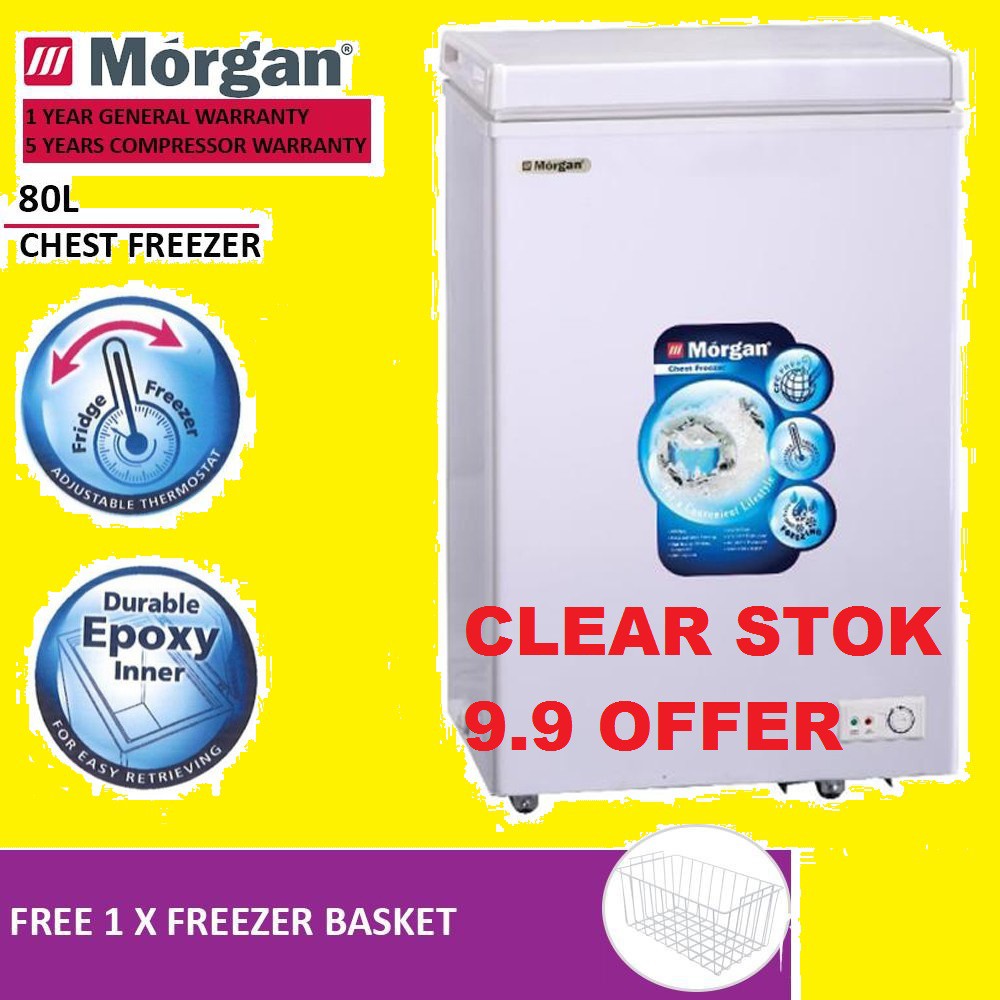 *❤️2023 OFFER❤️* Morgan 80L Chest Freezer MCF-0958L/PETI BEKU BIGGER THAN MINI MCF-0658L 60L