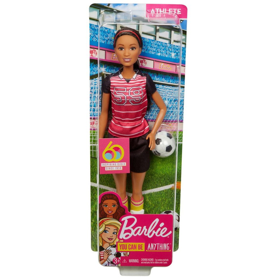 Barbie Athlete Doll GFX23 Football Soccer Player Career 60th Anniversary Original Mattel Uniform Jersey Boots Socks Ball