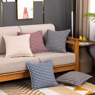 Houndstooth Edge Pressing Pillow Thickened Variety Solid Color Pillow Cushion Cover Sofa Cotton Linen Backrest Office Room Pillow