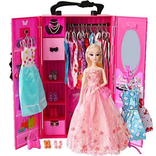 barbie doll wardrobe set