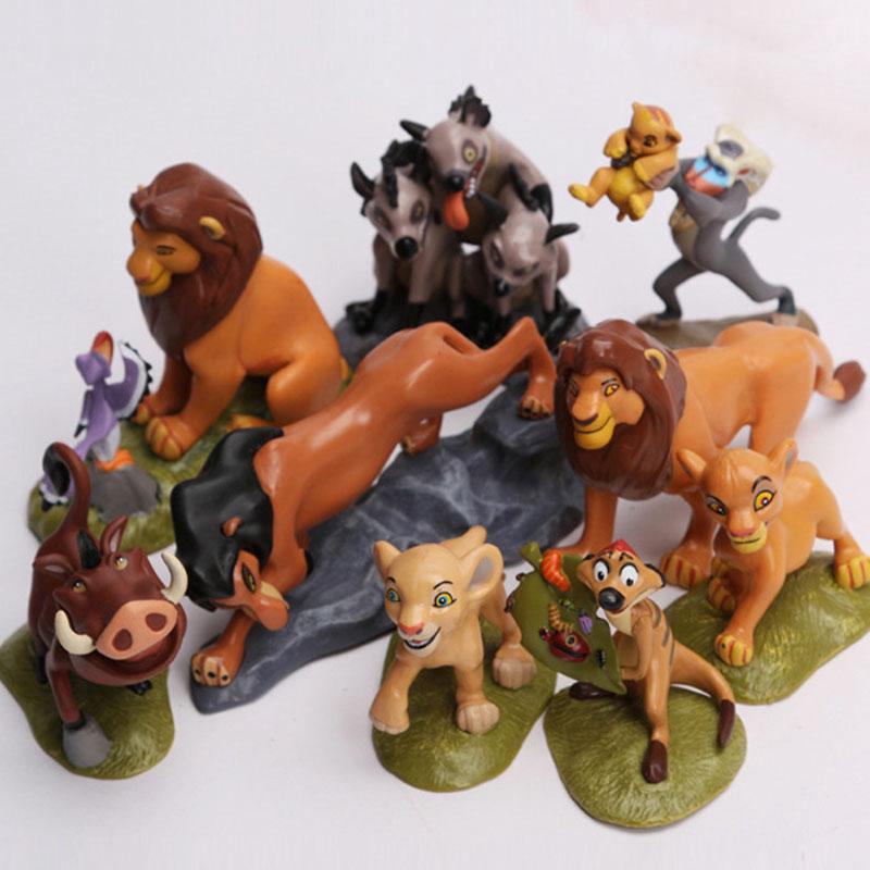 12pcs Disney Movie The Lion King Simba Cake Toppers Figure Doll Set Kid Toy Gift
