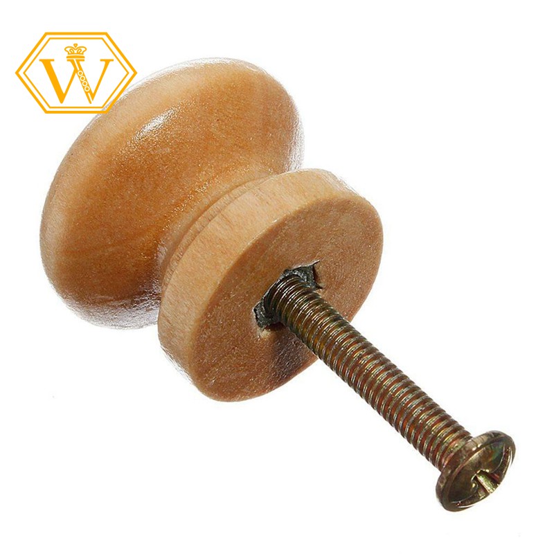 Ready Stock 10pcs 25mm Natural Wood Cabinet Knob Drawer