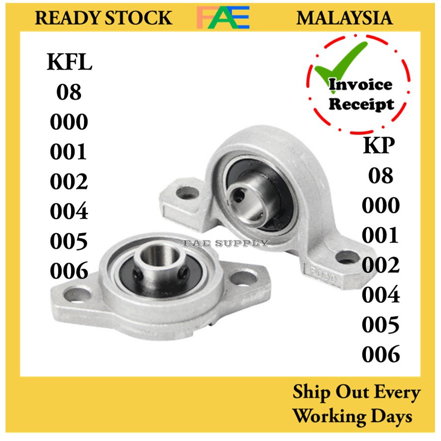 Kfl Kp Self Aligning Pillow Block Zinc Alloy Flange Bearing Mount Seat 08 000 001 002 003 004 005 006 Shopee Malaysia