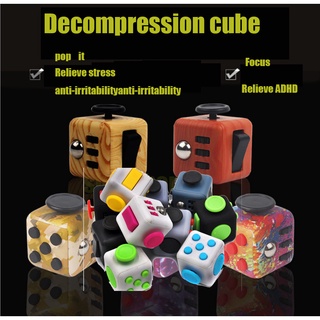 Pro Fidget Cube Anxiety Stress Relief Focus 6-side Calm Funny Finger Toy Black 