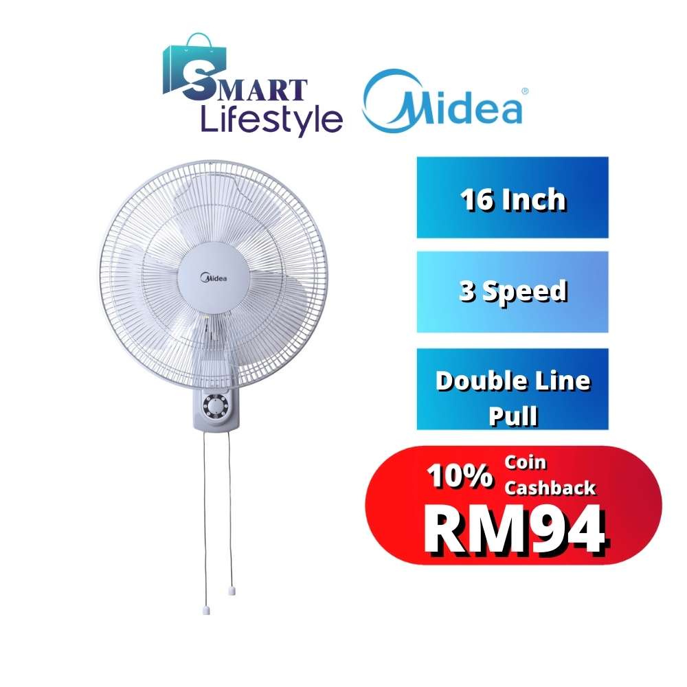 Midea Morgan Elba Wall Fan 16 Mf 16fw6h Mwf Nc168ms Ewmf E1645 Bk Shopee Malaysia